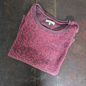 Lucky Brand Women's Pink Leopard Sweater